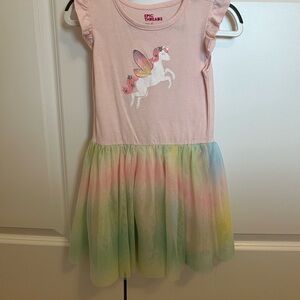 Epic Threads Pastel Pink Unicorn Dress with Rainbow Tulle Skirt